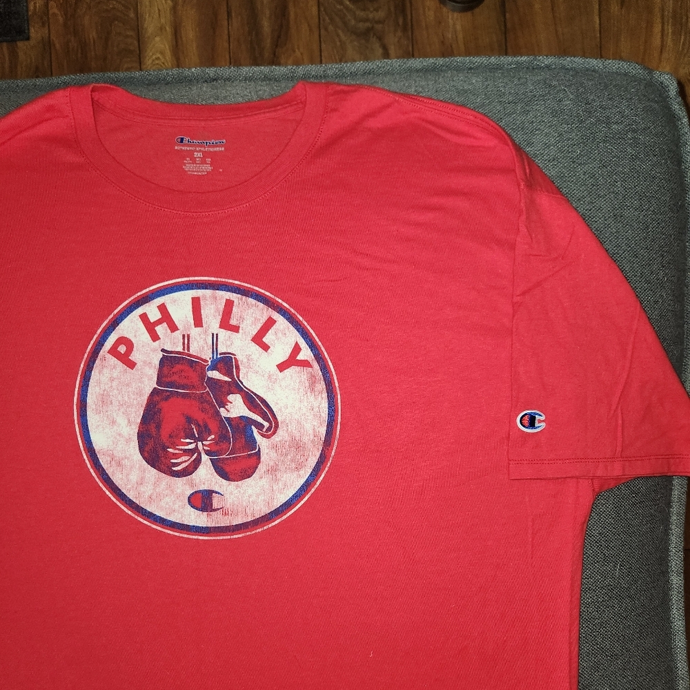 Champion Philly Boxing Red Athletic T-Shirt Mens 2XL